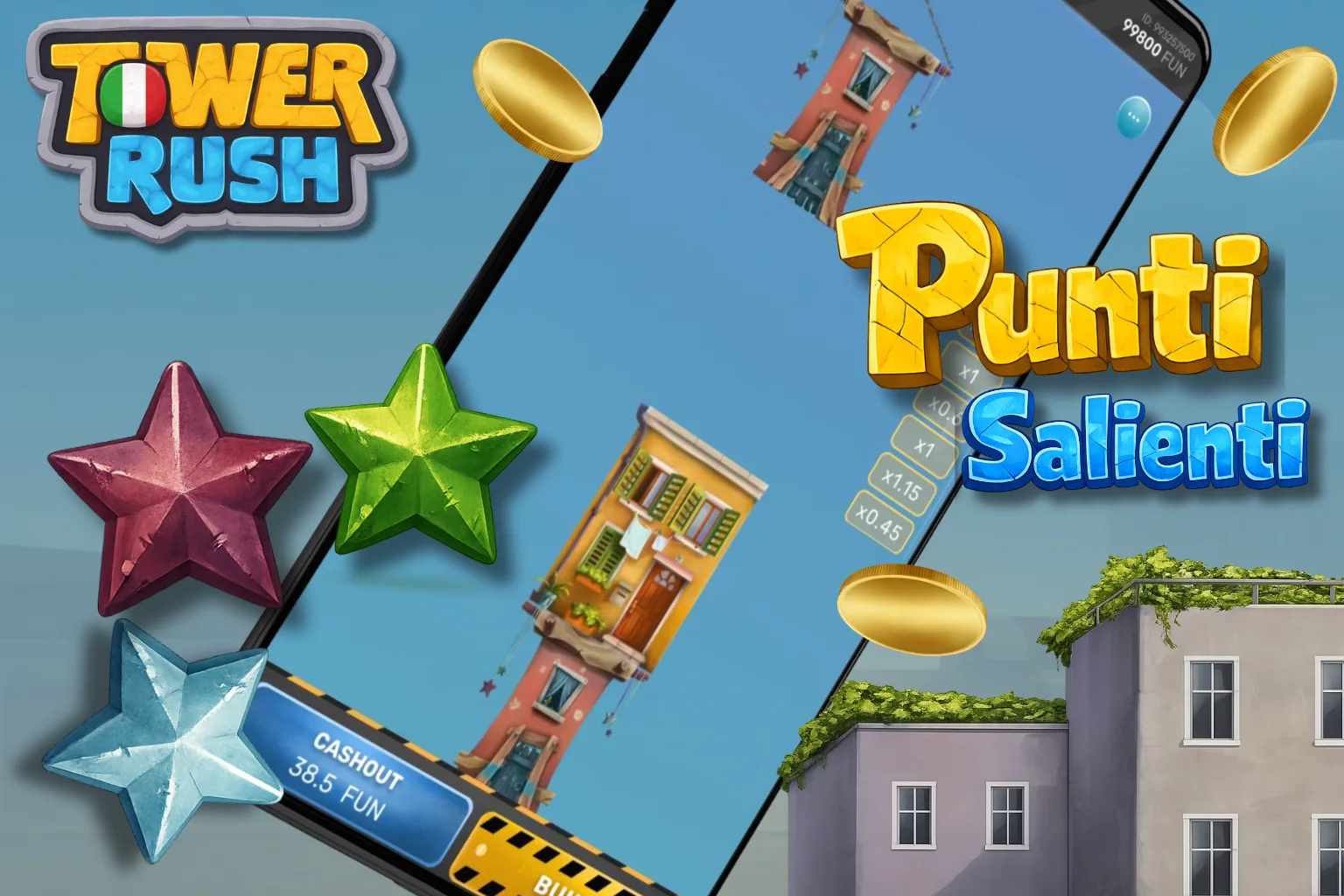 Gioco Tower Rush - Ogni round offre meccaniche trasparenti
